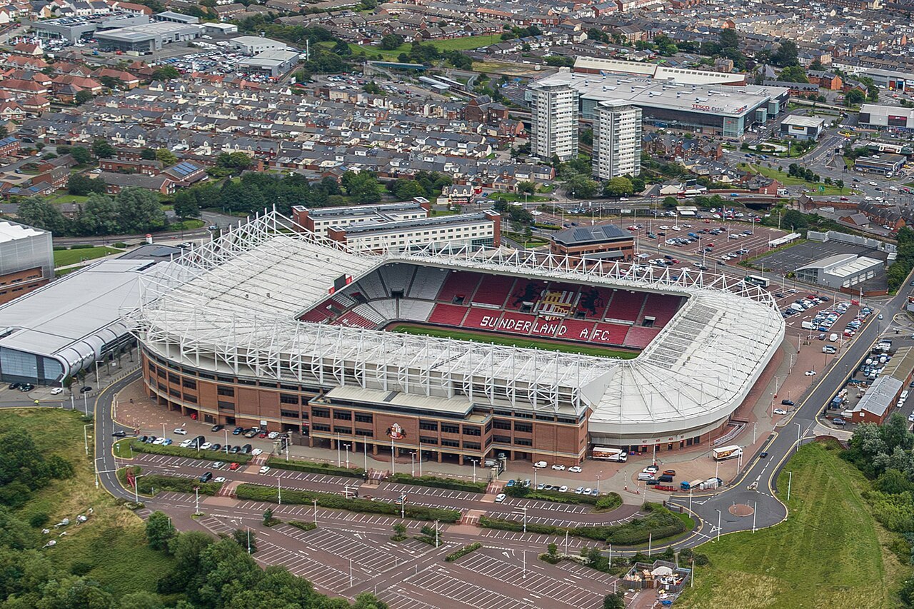 Arhivska fotografija: Stadion svetlosti u Sanderlendu. Ne prikazuje opisanu utakmicu iz oktobra 2026.